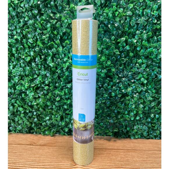 New Cricut Removable Gold Glitter Vinyl 12" X 48" DIY Crafting Gift - Picture 1 of 5